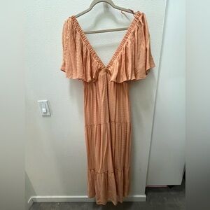 Elegant Peach Maxi Dress